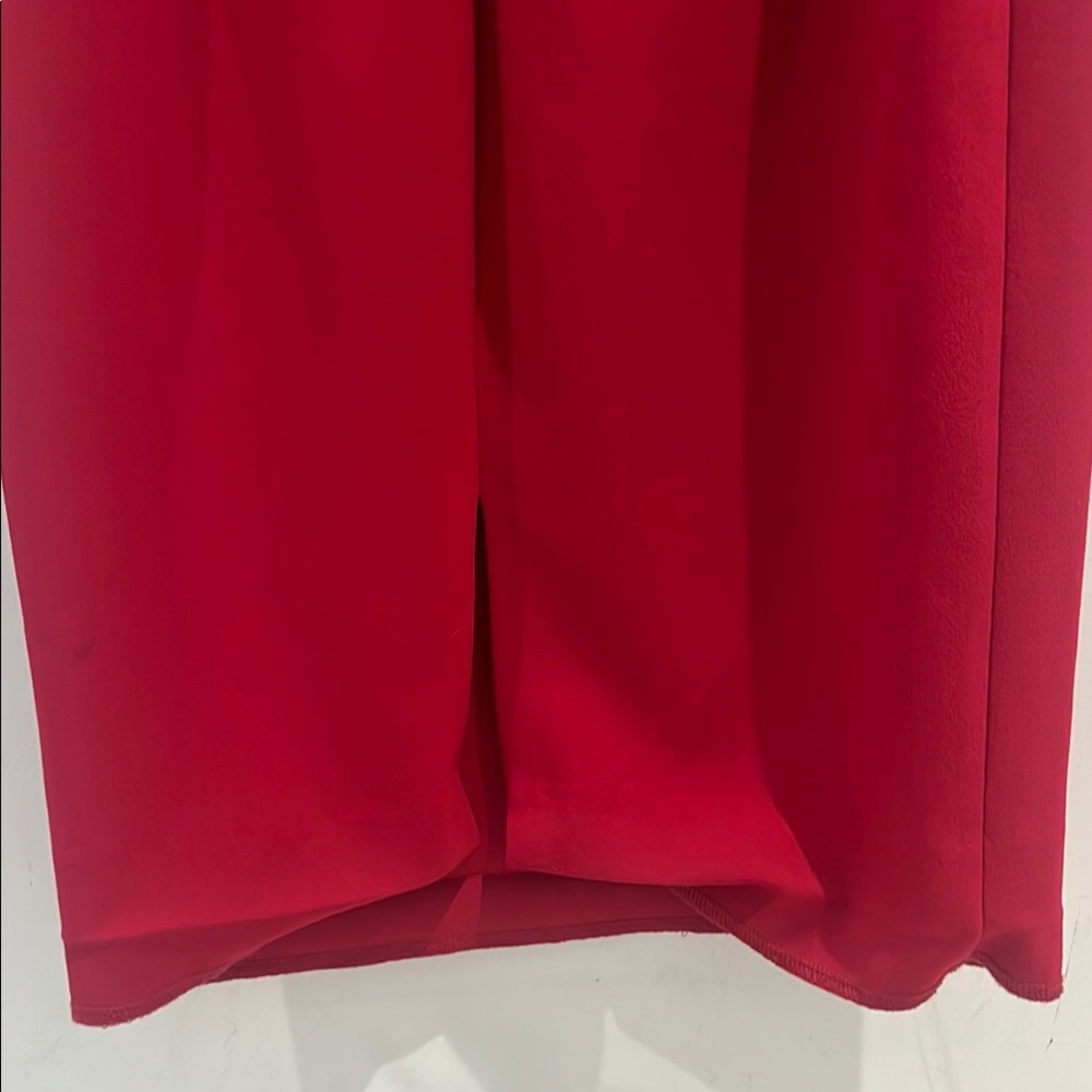 Red Ruffled Off-Shoulder Cocktail Dress - Picture 3 of 6